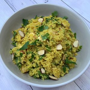 Spiced Quinoa with Chickpeas & Almonds